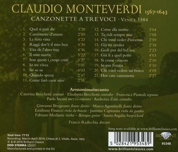 Monteverdi: Canzonette a tre voci, Venice 1584 - slide-1