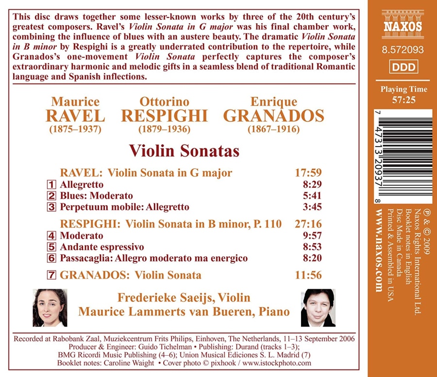 RAVEL / RESPIGHI / GRANADOS: Violin Sonatas - slide-1