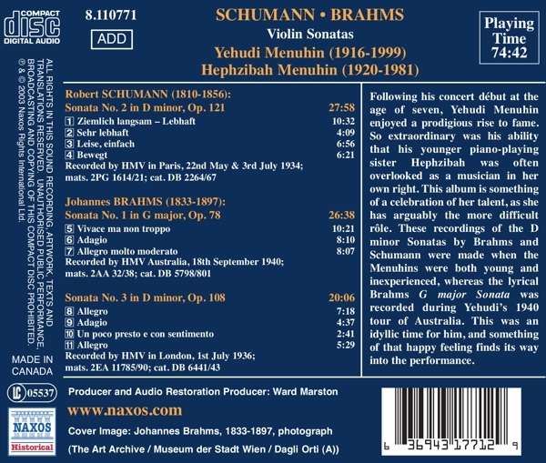 Violin Sonatas: Brahms / Schumann - slide-1