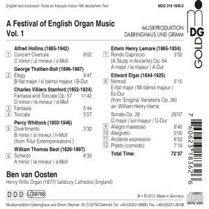 A Festival of English Organ Music Vol. 1 -  Hollins, Whitlock, Stanford, Best, Elgar, ... - slide-1