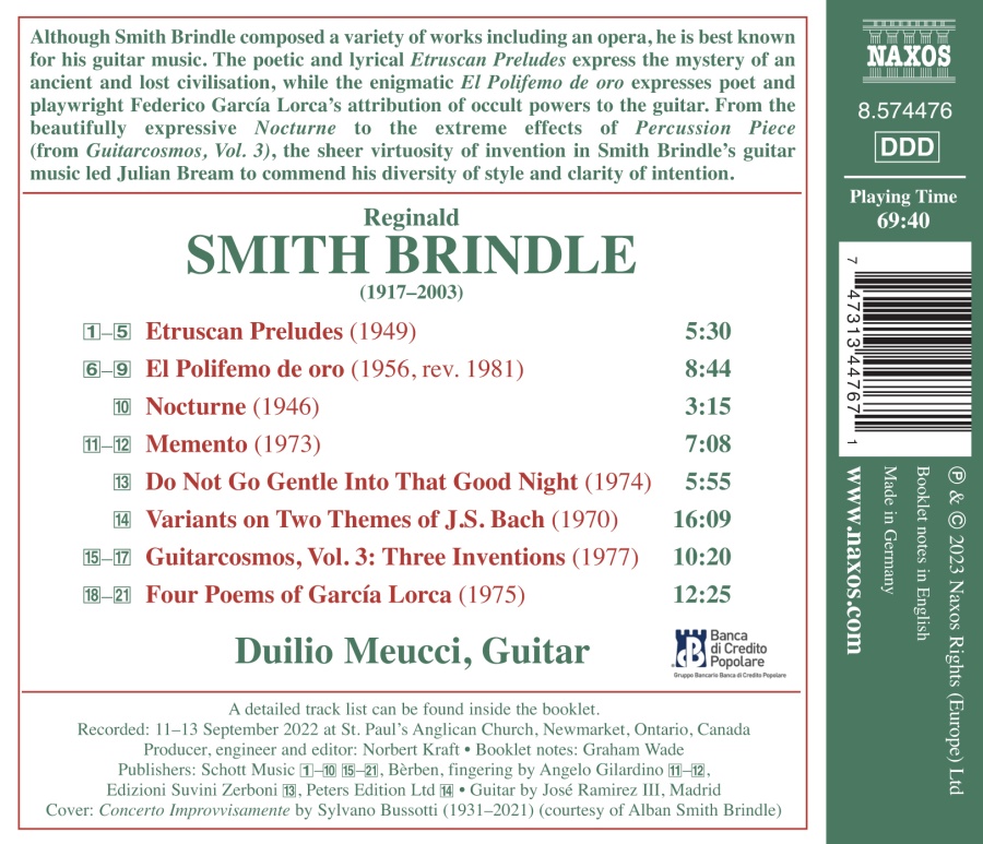 Smith Brindle: Complete Works for Solo Guitar Vol. 1 - slide-1