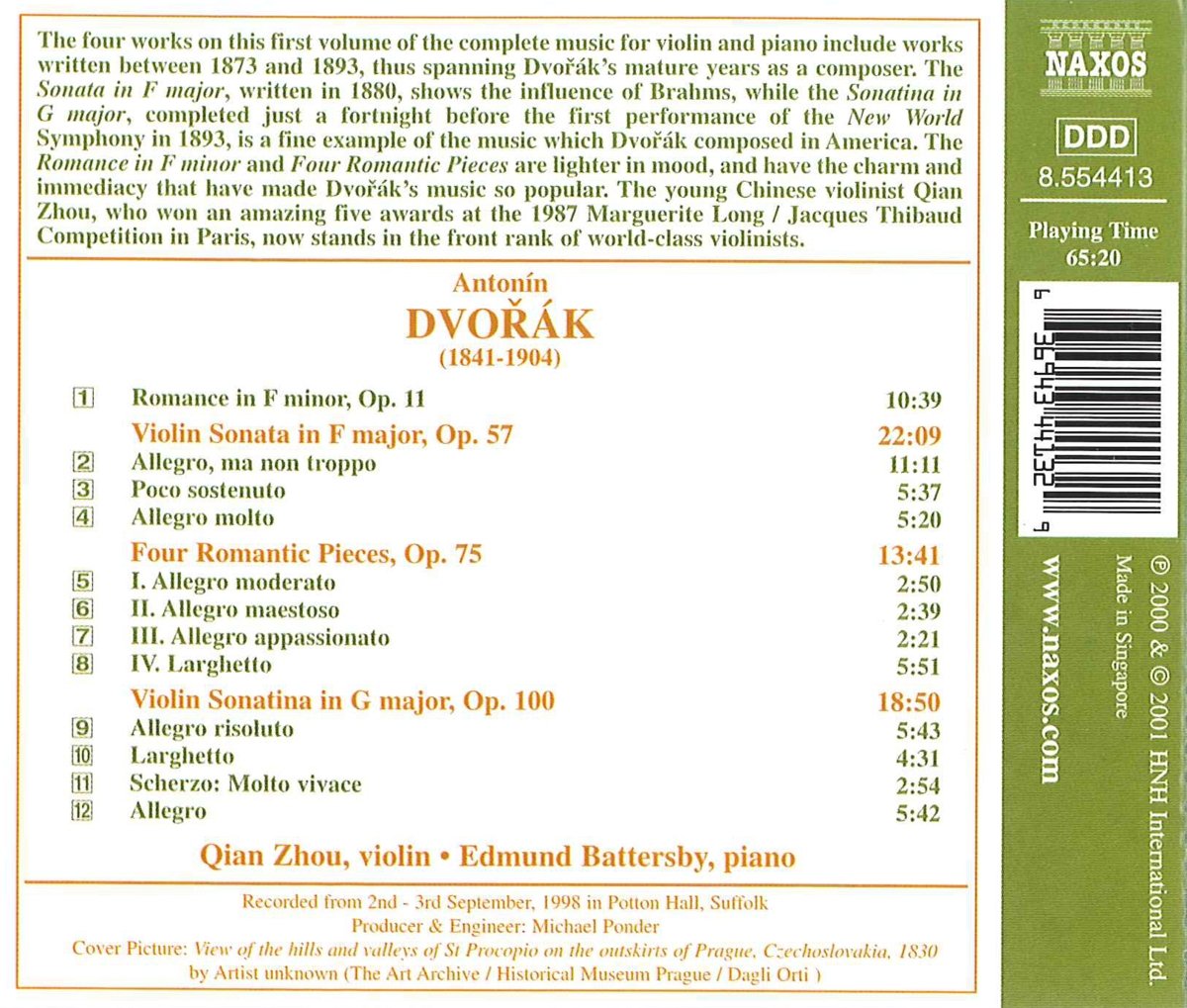 DVORAK: Music for Violin & Piano vol. 1 - slide-1