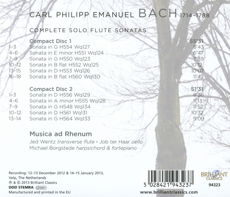 C.P.E. Bach: Complete Solo Flute Sonatas - slide-1