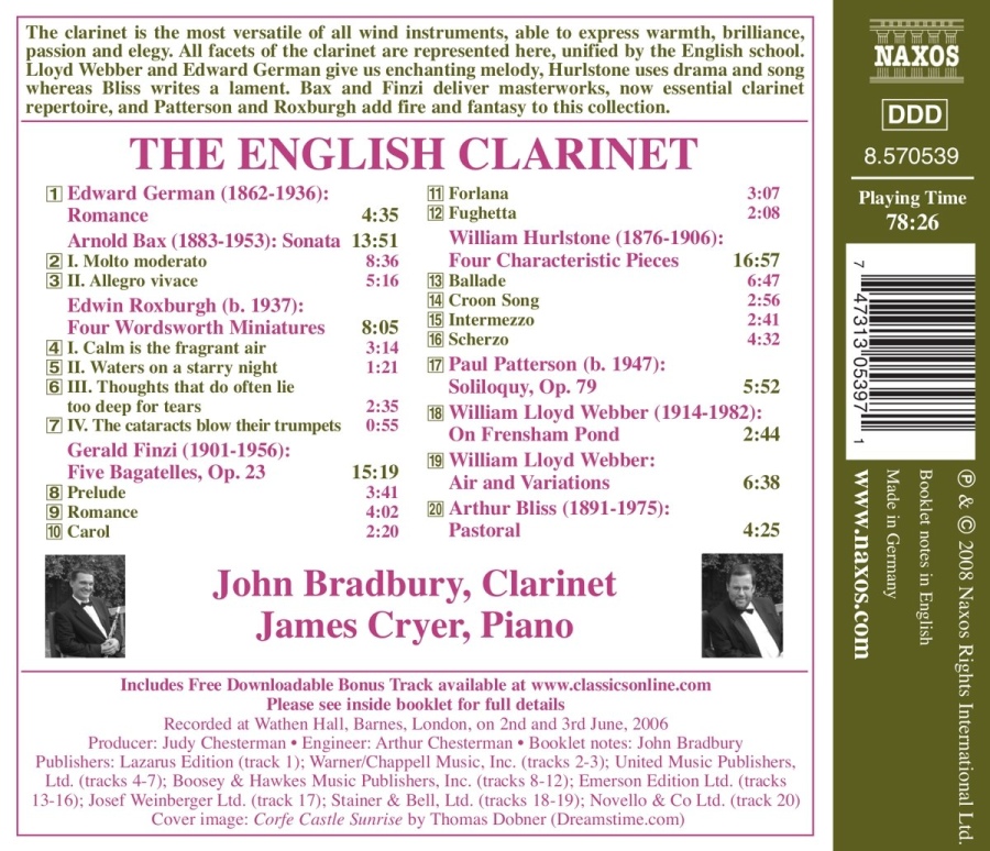 The English Clarinet - BLISS / FINZI / BAX - slide-1