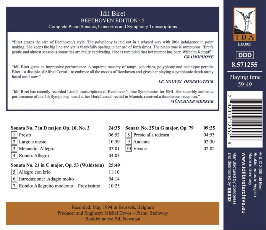 IDIL BIRET BEETHOVEN EDITION 5 - Piano Sonatas Vol. 3 - Nos. 7, 21 & 25 - slide-1