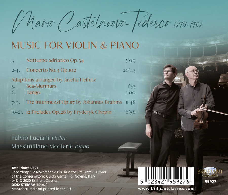 Castelnuovo-Tedesco: Music for Violin and Piano - slide-1