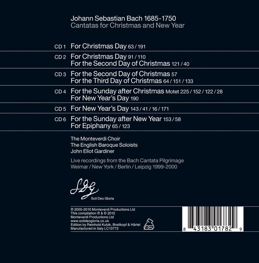 Bach: Cantatas for Christmas, recorded 1999-2000, Bach Cantata Pilgrimage - slide-1