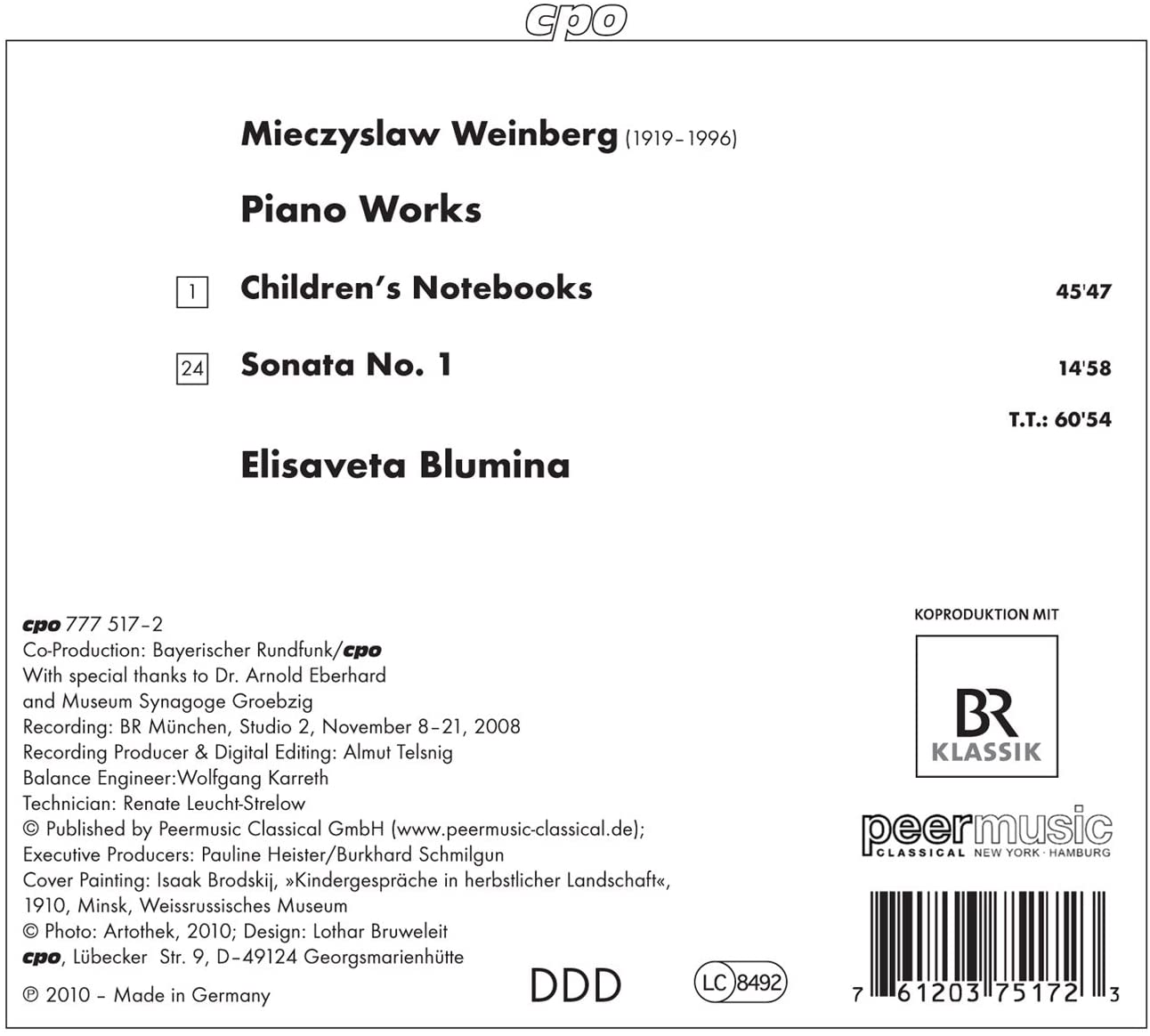 Weinberg: Piano Works - Children's Notebooks, Piano Sonata No. 1 - slide-1