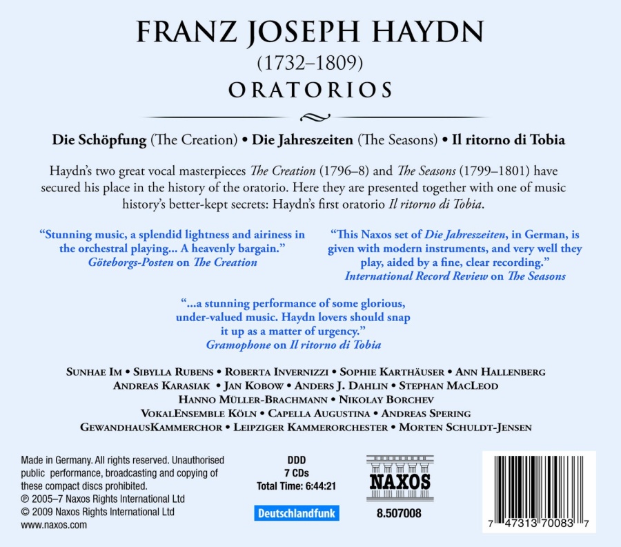 Haydn: Oratorios - Il ritorno di Tobia, Die Schopfung, Die Jahreszeiten - slide-1