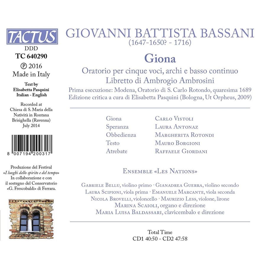 Bassani: Giona, oratorio for 5 voices - slide-1