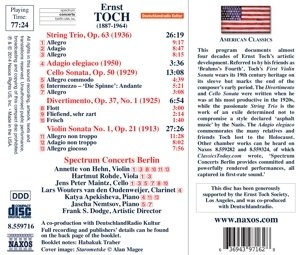 Toch: Violin Sonata No. 1 Cello Sonata Divertimento - slide-1