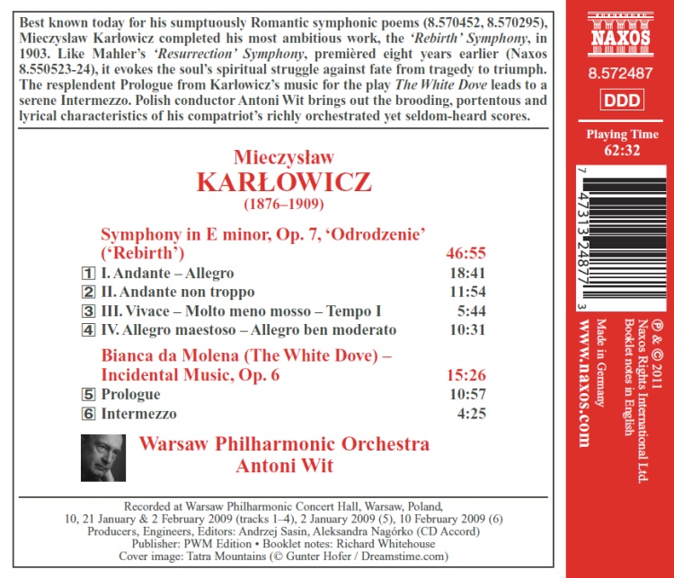 Karłowicz: Rebirth Symphony,  Op.7, Bianca da Molena,  Op.6 - slide-1