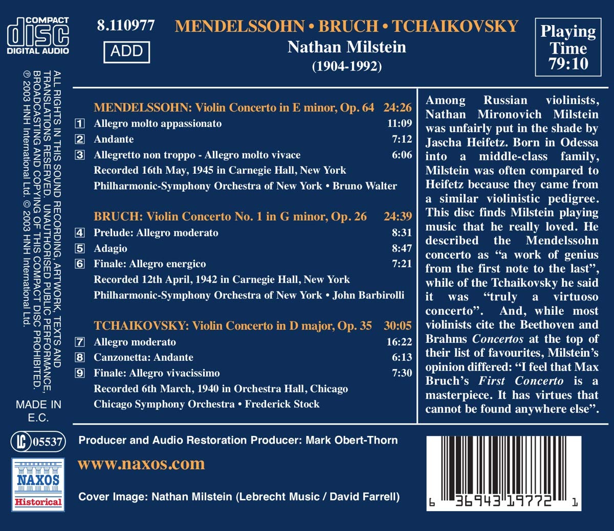 Mendelssohn / Bruch / Tchaikovsky: Violin Concertos - slide-1
