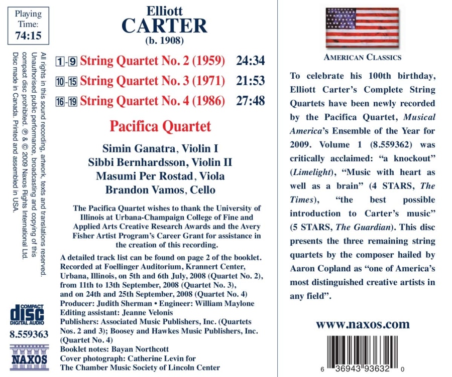 Carter: String Quartets Nos. 2, 3 & 4 - slide-1