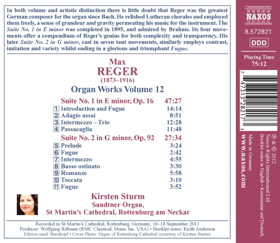 Reger: Organ Works Vol. 12 - Suites Nos. 1 & 2 - slide-1
