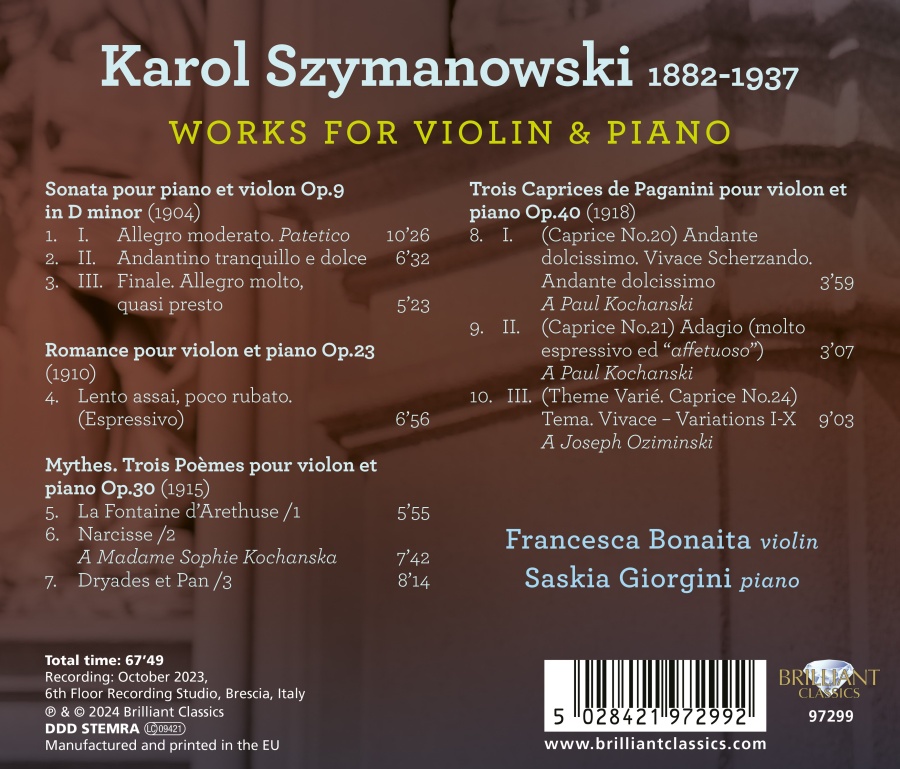 Szymanowski: Works for Violin & Piano - slide-1