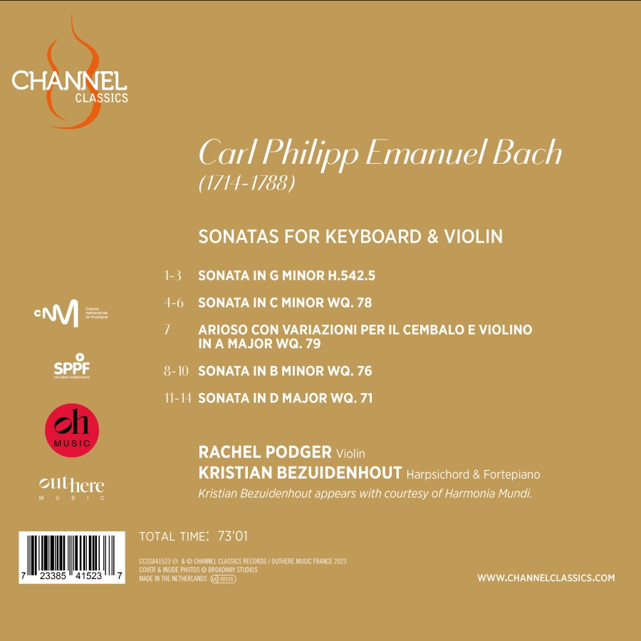 C.P.E. Bach: Sonatas for Keyboard & Violin - slide-1