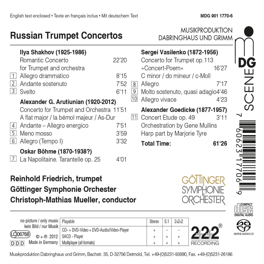 Russian Trumpet Concertos - Arutiunian, Vasilenko, Goedicke, Shakhov, O. Böhme - slide-1