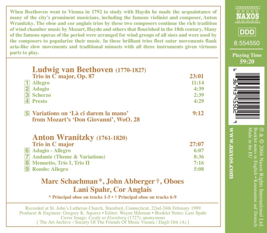 BEETHOVEN / WRANITZKY: Oboe Trios - slide-1