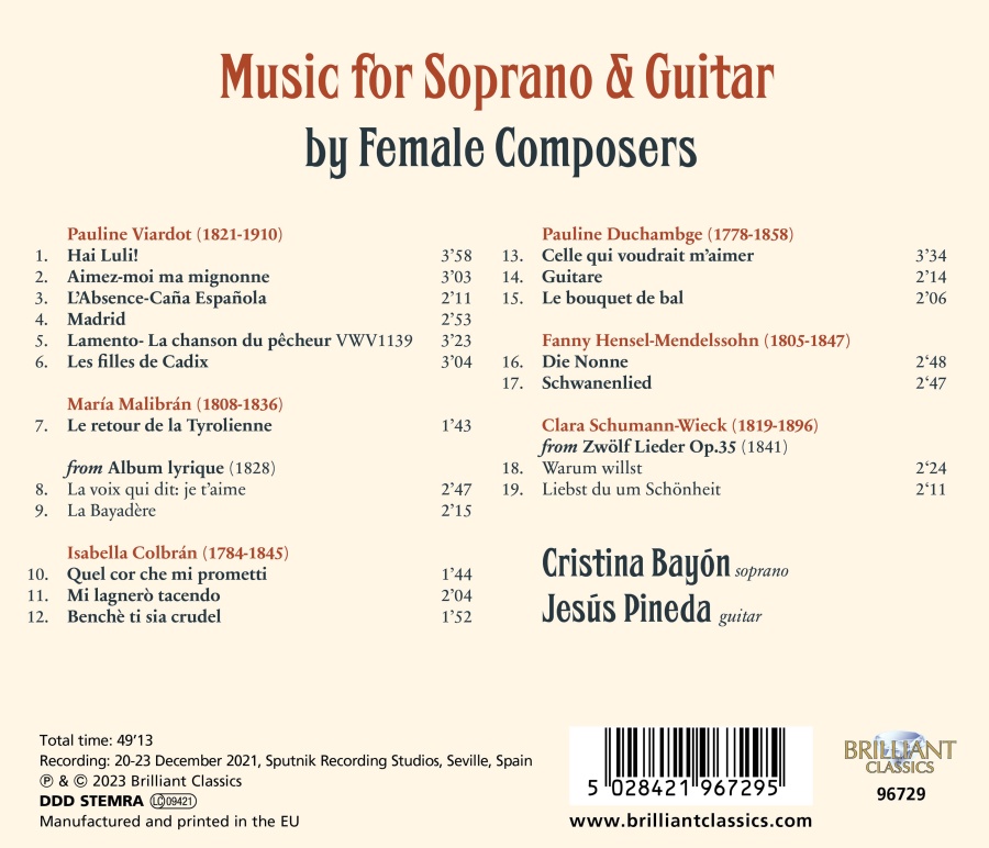 Music for Soprano & Guitar by 19th Century Female Composers - slide-1