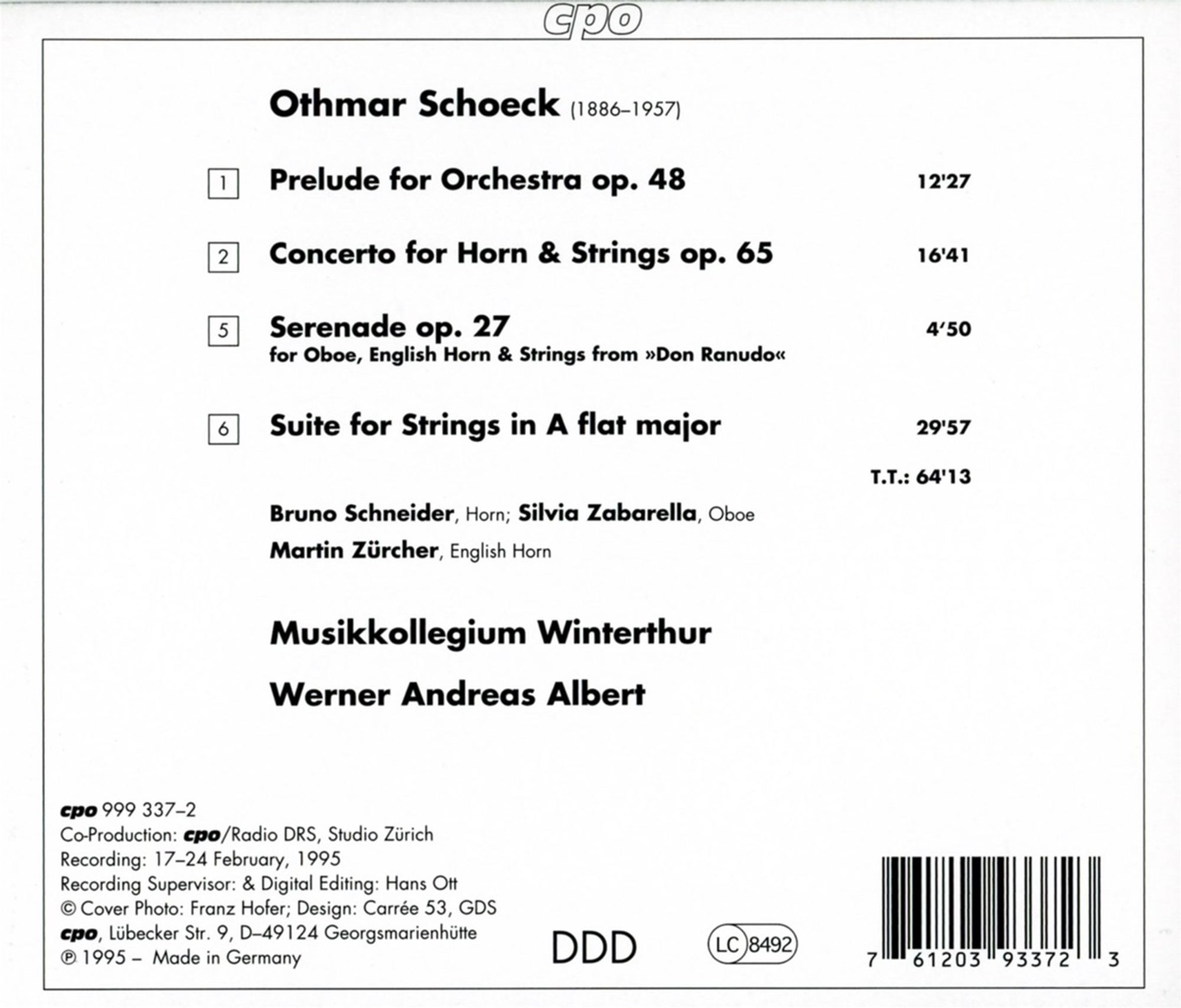 SCHOECK: Orchestral works - slide-1