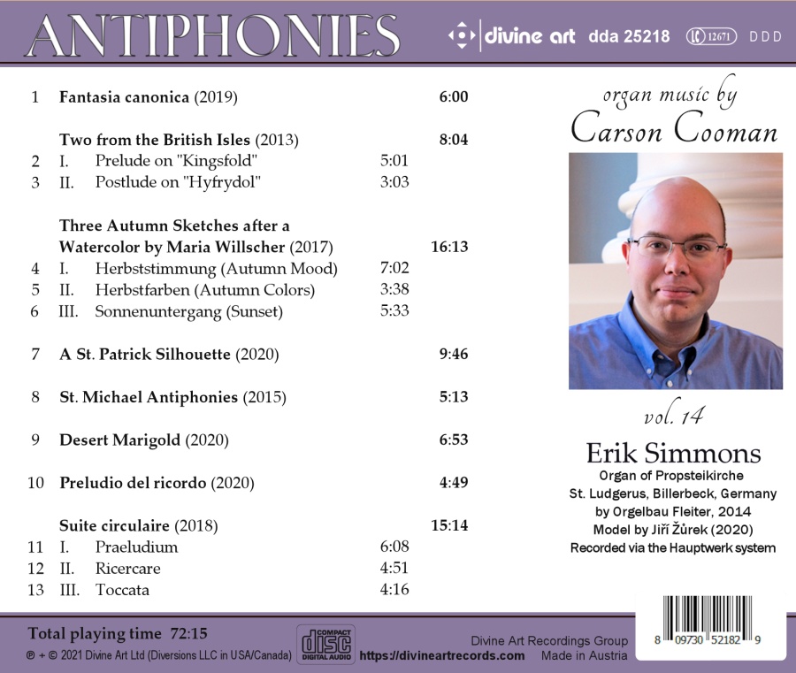 Antiphonies - organ music by Carson Cooman vol. 10 - slide-1