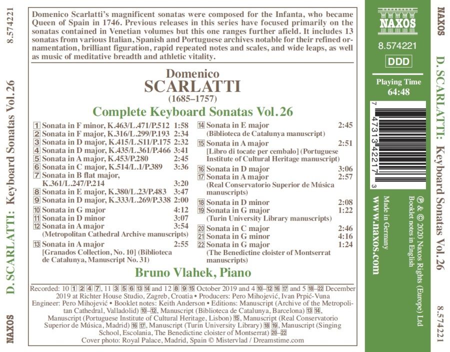 Scarlatti: Keyboard Sonatas Vol. 26 - slide-1