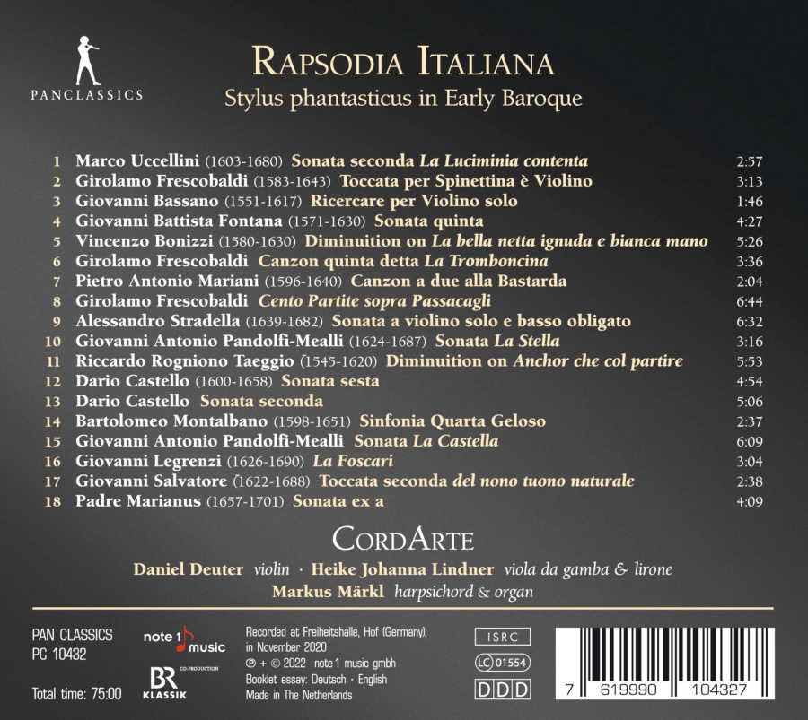 Rapsodia Italiana - Stylus phantasticus in Early Baroque - slide-1