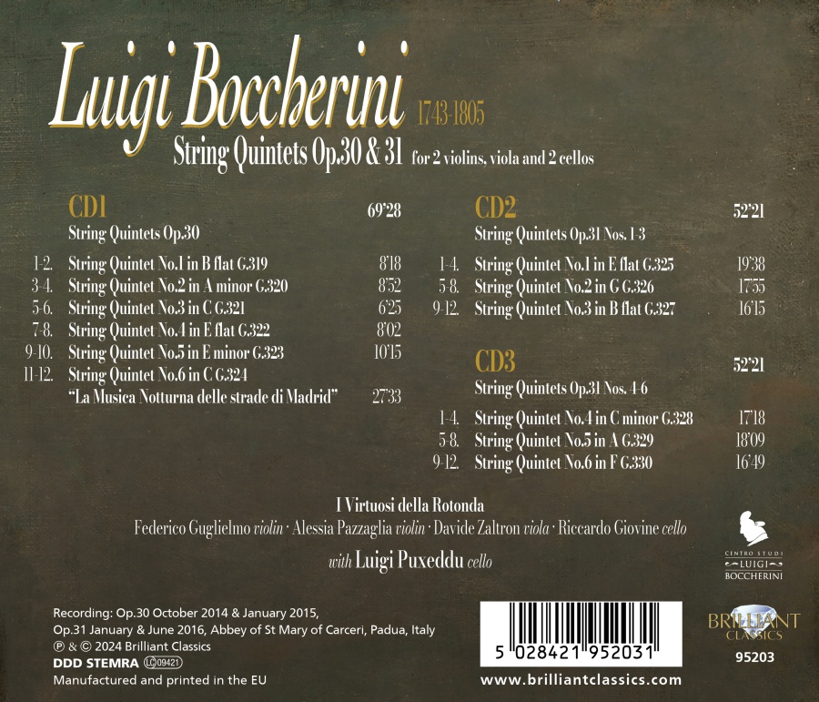 Boccherini: String Quintets Vol. XI - Op.30 & Op.31 - slide-1