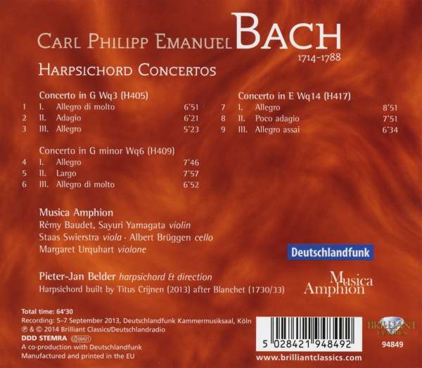 C.P.E. Bach: Harpsichord Concertos - slide-1