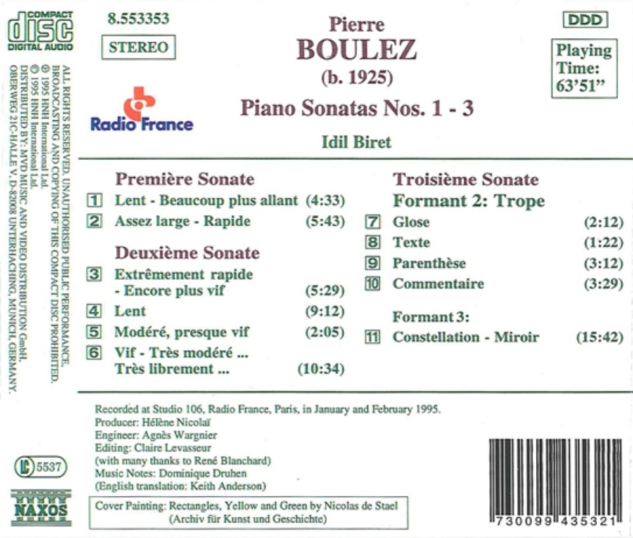 BOULEZ: Piano Sonatas 1-3 - slide-1