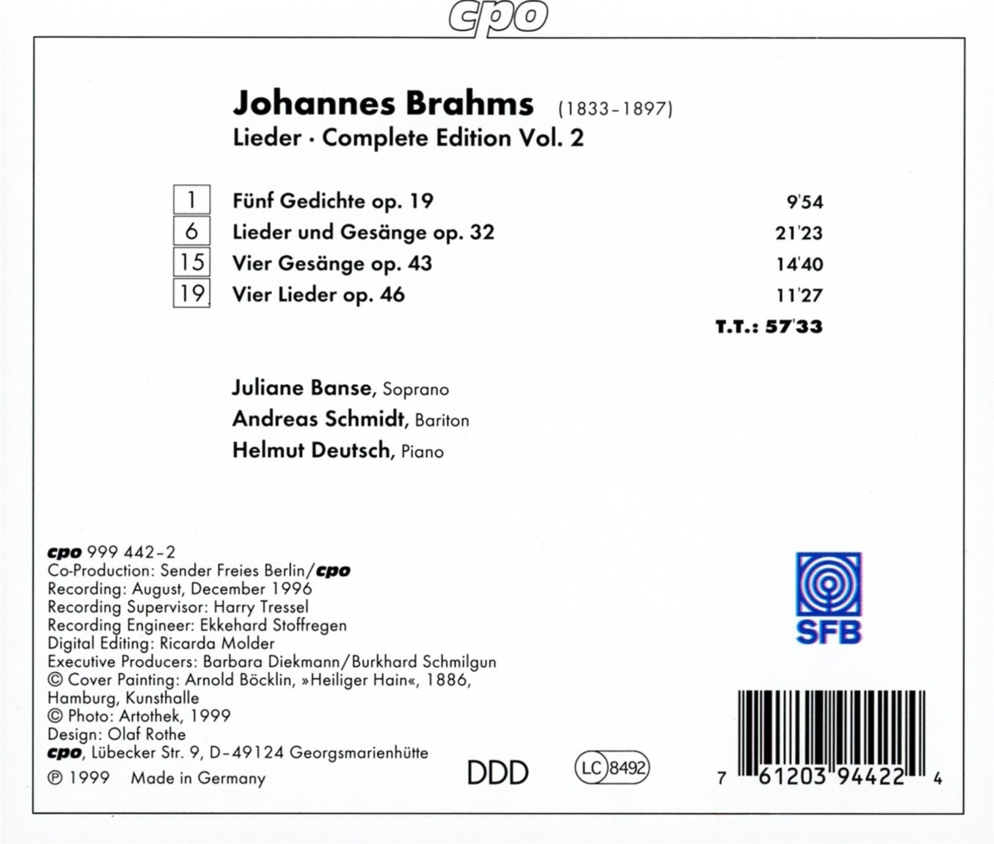 BRAHMS: Lieder vol. 2 - slide-1