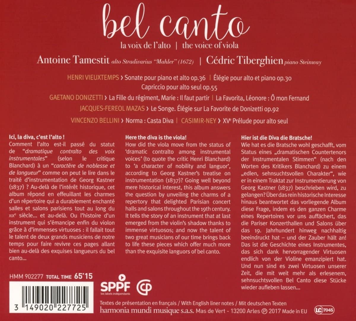 Bel Canto - The voice of viola: Vieuxtemps; Donizetti; Mazas; ... - slide-1