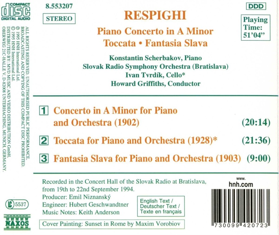 RESPIGHI: Piano Concerto in A Minor, Toccata, Fantasia Slava - slide-1