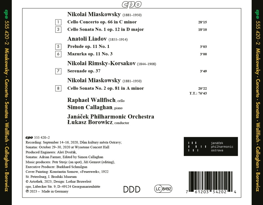 Miaskowsky: Cello Concerto op. 66; Cello Sonatas 1 & 2 - slide-1