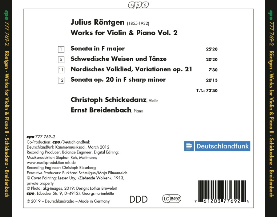 Röntgen: Works for Violin & Piano Vol. 2 - slide-1