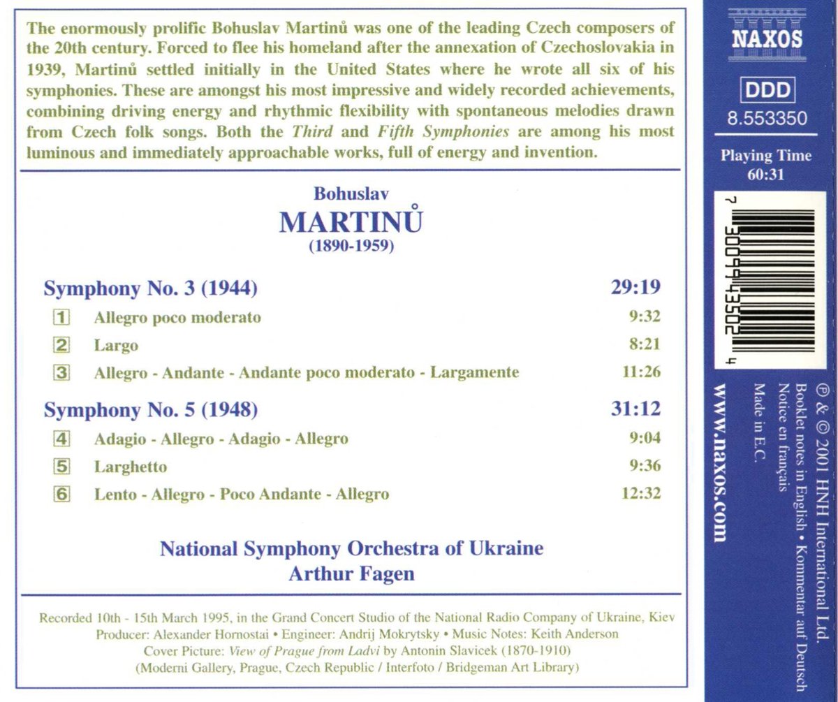 MARTINU: Symphonies nos. 3 and 5 - slide-1