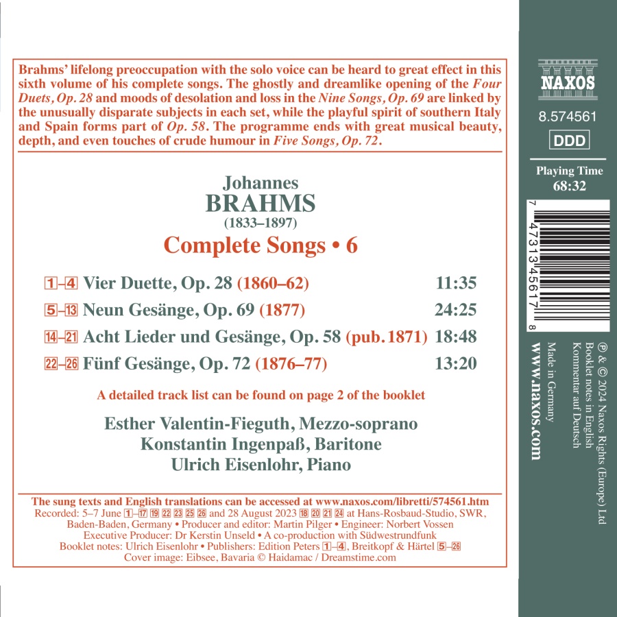 Brahms: Complete Songs Vol. 6 - slide-1