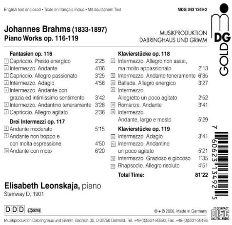 Brahms: Piano Works op. 116-119 - slide-1