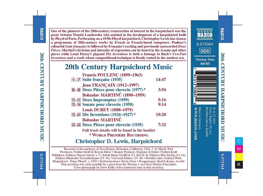 20th Century Harpsichord Music - Poulenc; Françaix; Martinů; ... - slide-1