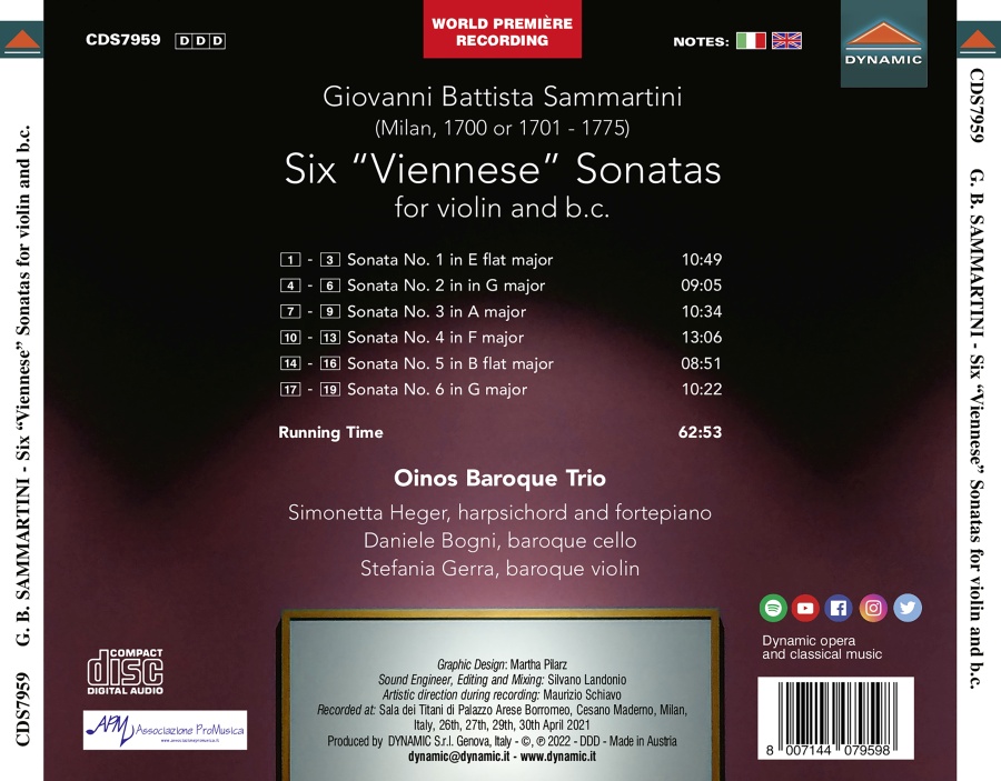 Sammartini: 6 Viennese Sonatas for violin and basso continuo - slide-1
