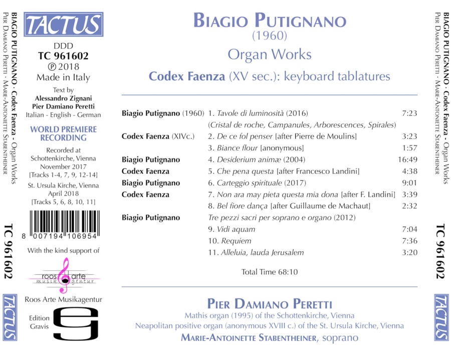 Putignano: Organ Works; Codex Faenza - slide-1