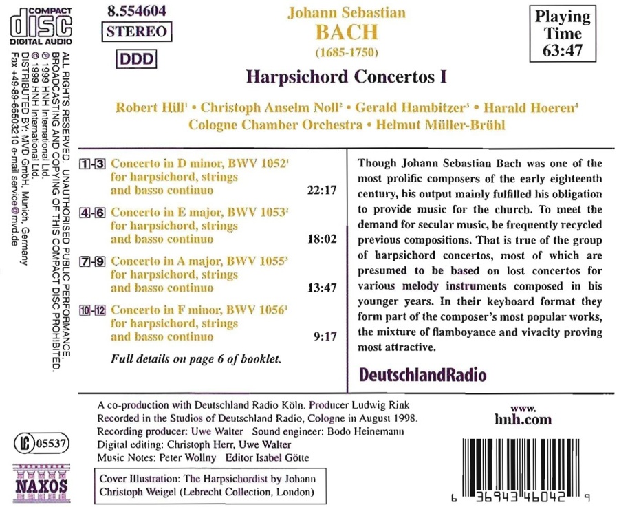 BACH: Harpsichord Concertos, Vol. 1 - slide-1