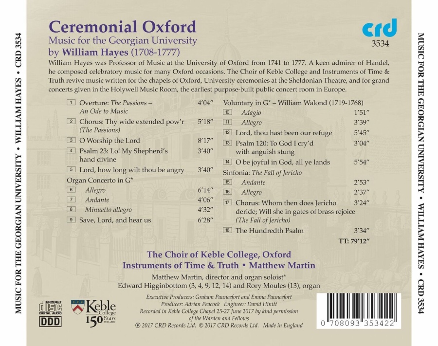 Ceremonial Oxford - Music for the Georgian University by William Hayes - slide-1