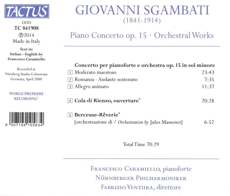 Sgambati: Piano Concerto op. 15 Orchestral Works - slide-1