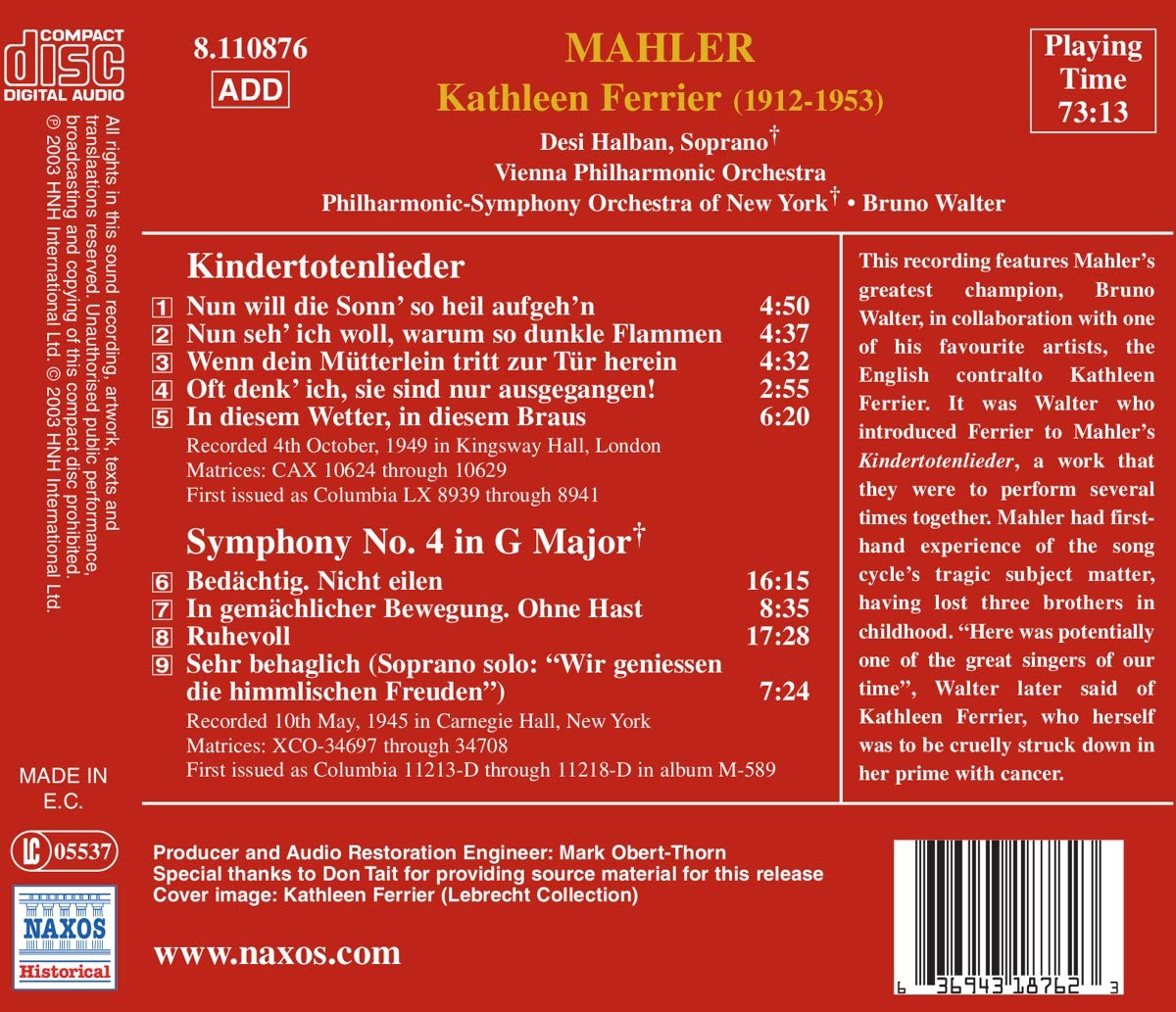 Mahler: Symphony 4, Kindertotenlieder - slide-1