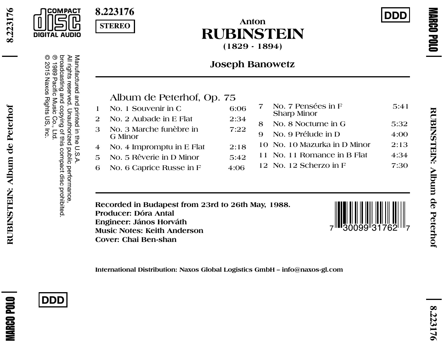 RUBINSTEIN; Album de Peterhof, Op. 75 - slide-1