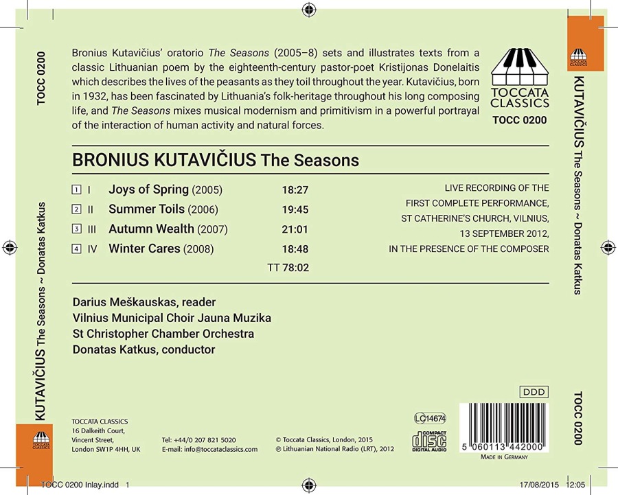 Kutavičius: The Seasons - Oratorio - slide-1
