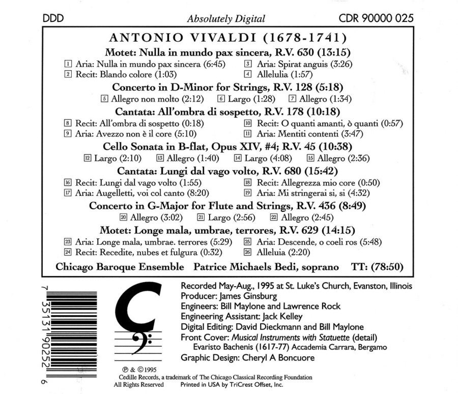 Vivaldi: Cello Sonata RV45, Cantata RV178, Motet RV629, 630, 680 - slide-1