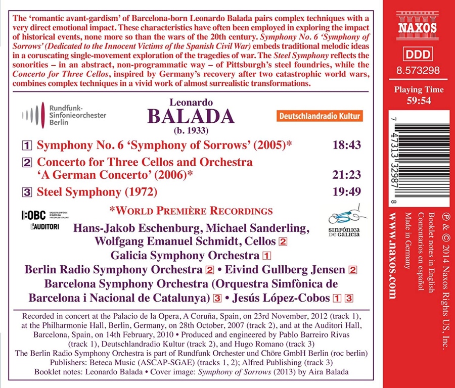 Balada: Symphony No. 6; Concerto for Three Cellos; Steel Symphony - slide-1